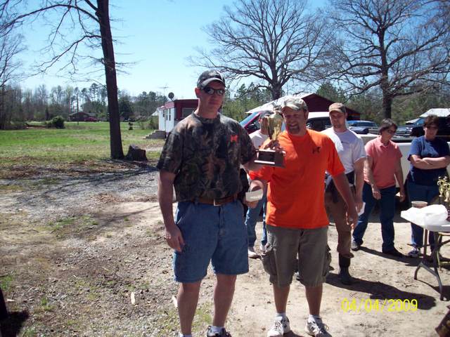 Gene getting his field champion trophie